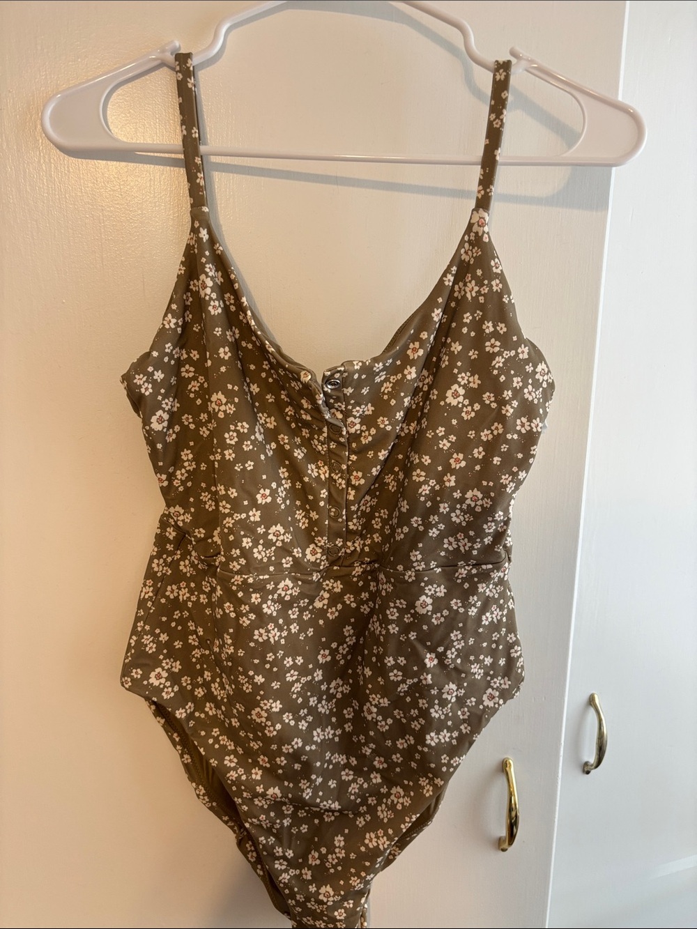 Andie Olive Green Floral One-Piece Swimsuit